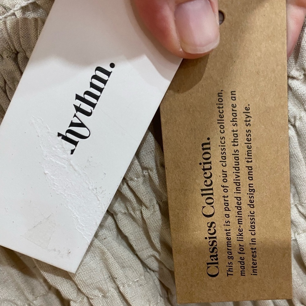 RHYTHM Women's Classic Shirred Midi Dress Oat Medium NWT- Australian Made 🦘 - Picture 9 of 13